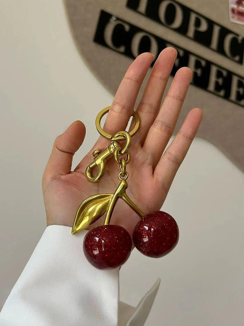 Sac à main avec chaîne motif cerises